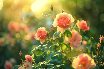 aesthetic close-up of wildflowers at sunset. Beautiful simple AI generated image in 4K, unique.