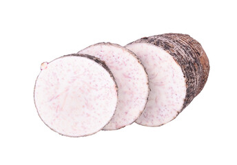 Taro root sliced on transparent png