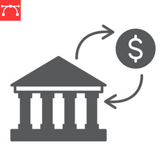 Bank transfer glyph icon, payment method and finance, international payment vector icon, vector graphics, editable stroke solid sign, eps 10.