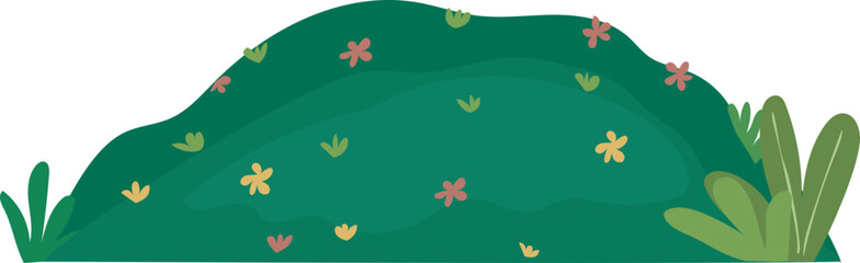 Lush mountains illustration on transparent background.
