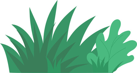 Cartoon bush illustration on transparent background.
