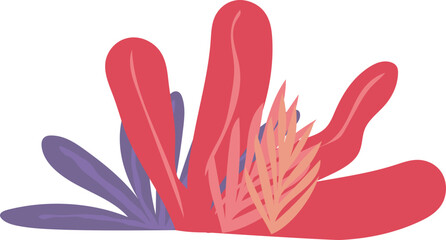 Obraz premium Cartoon pink bush illustration on transparent background. 