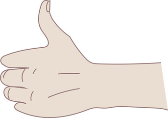 Cartoon hand illustration on transparent background.
