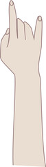 Cartoon hand illustration on transparent background.
