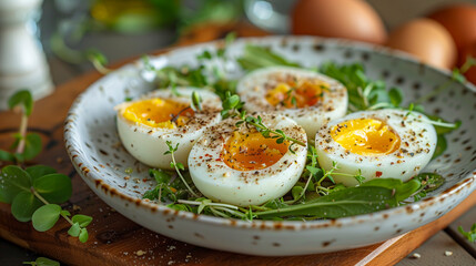 Garnished boiled eggs