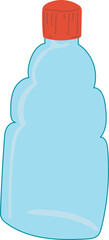 Recycled water bottle illustration on transparent background.
