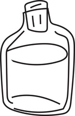 Hand drawn erlenmeyer flask illustration on transparent background.
