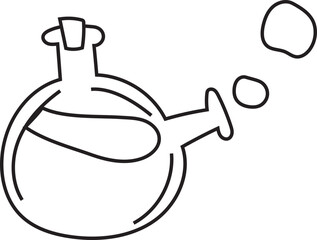 Hand drawn chemical laboratory illustration on transparent background.
