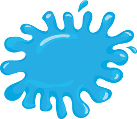 Obraz premium Cartoon water splash illustration on transparent background. 
