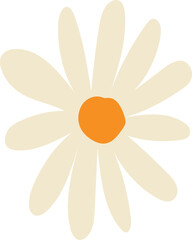 Flower sticker illustration on transparent background.
