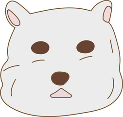 Cartoon dog illustration on transparent background.
