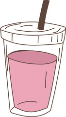 Cartoon drink illustration on transparent background.
