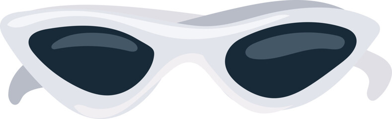 Cartoon sunglasses illustration on transparent background.
