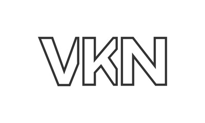 VKN logo design template with strong and modern bold text. Initial based vector logotype featuring simple and minimal typography. Trendy company identity.
