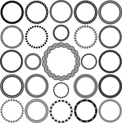 Art Deco vector round border collection