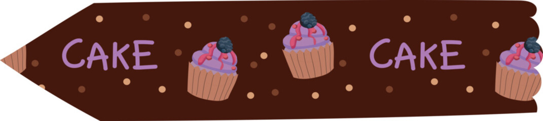 Blueberry cupcakes washi tape on transparent background.

