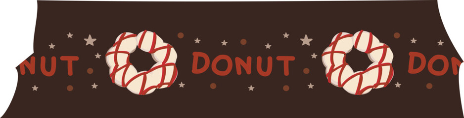 Donuts washi tape on transparent background.
