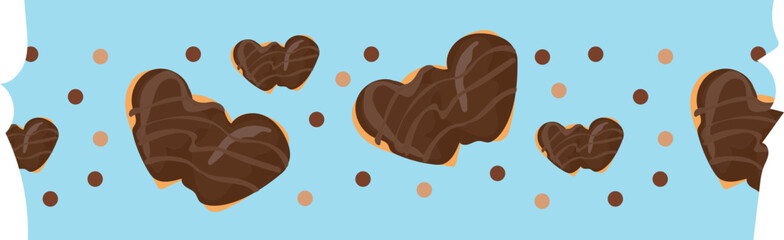 Chocolate donuts washi tape on transparent background.
