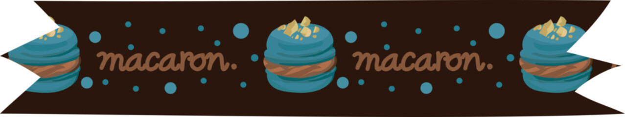 Blueberry macaron washi tape on transparent background.
