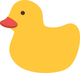 Cartoon duck toy illustration on transparent background.
