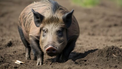 a-boar-with-its-snout-buried-in-the-ground-rootin-