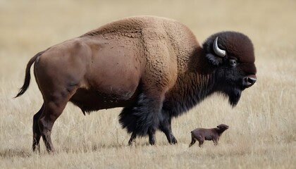 a-bison-with-a-lone-weasel- 2
