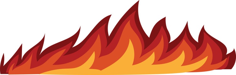 Obraz premium Cartoon flame illustration on transparent background. 