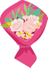 Bouquet illustration on transparent background.
