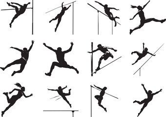High jump Silhouette Vector Illustration