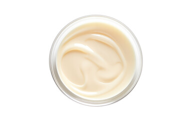 petri dish with cream smear sample on a transparent background