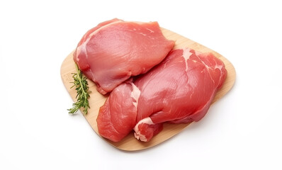 raw meat on on a white background