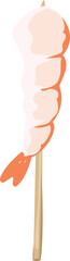 shrimp skewers illustration on transparent background.
