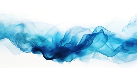 White background abstract water ink wave, watercolor texture blue and white ocean wave web, mobile graphic resource for copy space text 