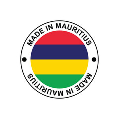Made in Mauritius Stamp Vector template on white background