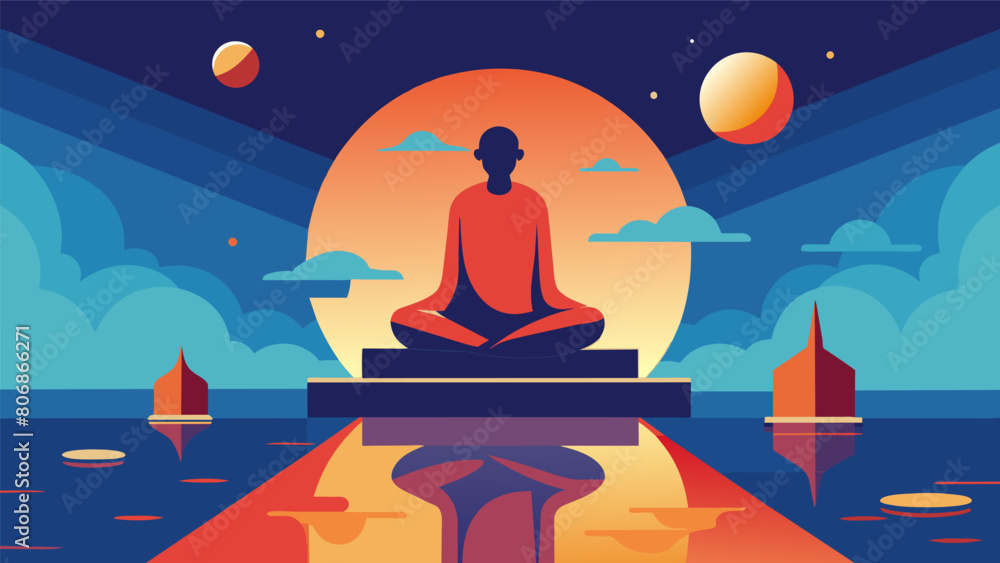 Poster a stoic reflection appreciating the present moment and its impermanence in equal measure.. vector il