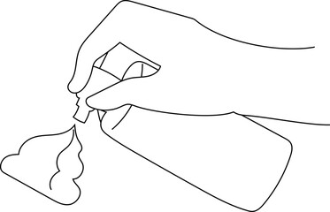 Hand drawn skincare illustration on transparent background.
