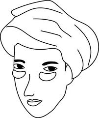 Hand drawn eye mask illustration on transparent background.
