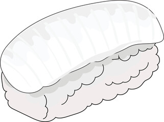Ika sushi illustration on transparent background.
