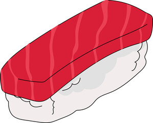 Maguro sushi illustration, Transparent background.
