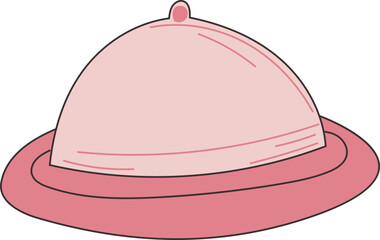 Cartoon plate illustration on transparent background.
