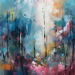 abstract watercolor painting on canvas background texture in blue and pink