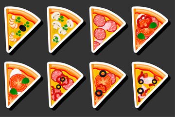 Illustration on theme big hot tasty pizza to pizzeria menu