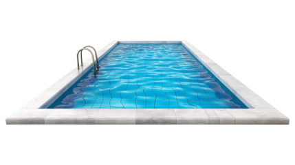 Swimming pool isolated on transparent background, clipping path