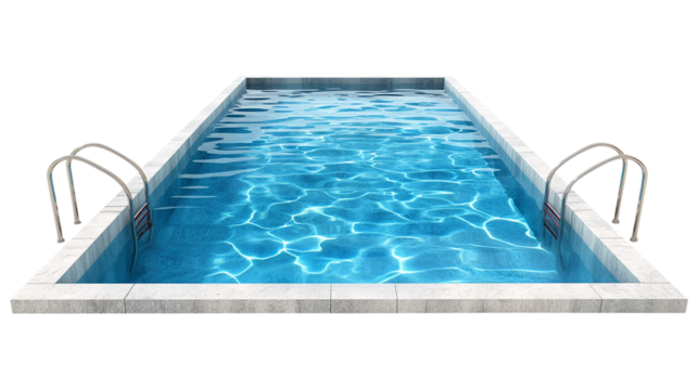 Swimming pool isolated on transparent background, clipping path
