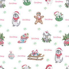 Christmas seamless pattern background.
