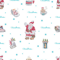 Christmas seamless pattern background.

