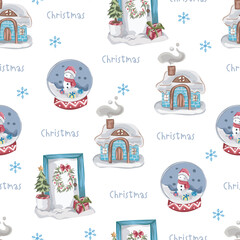 Christmas seamless pattern background.
