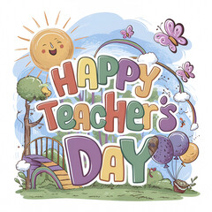 Happy Teacher's day Teacher's day typography concept as template for cards posters 
