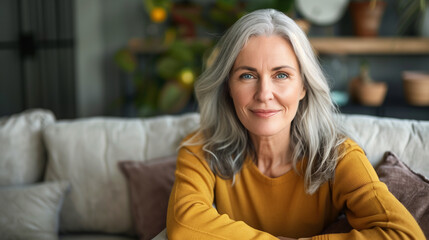 portrait of a woman gray hair 