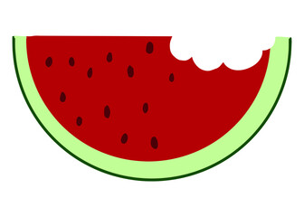 Bitten Slice Of Watermelon